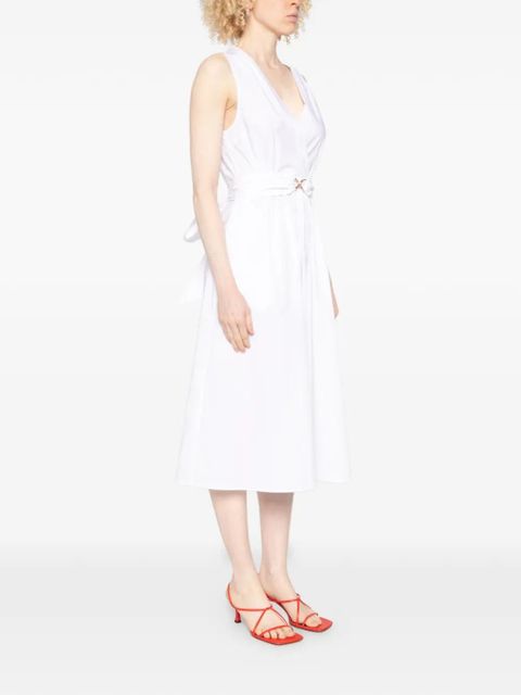 TWINSET V-neck midi dress - White