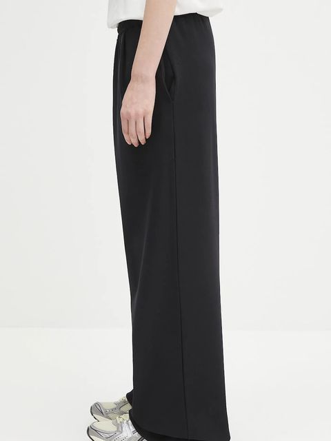 Pangaia spodnie dresowe DNA Double Jersey Pleated Trousers damskie kolor czarny z nadrukiem 10002356