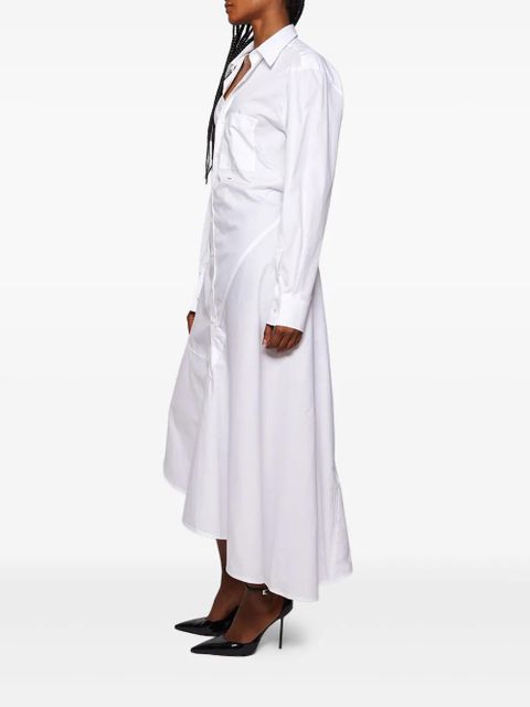 Victoria Beckham panelled asymmetrical shirt dress - White