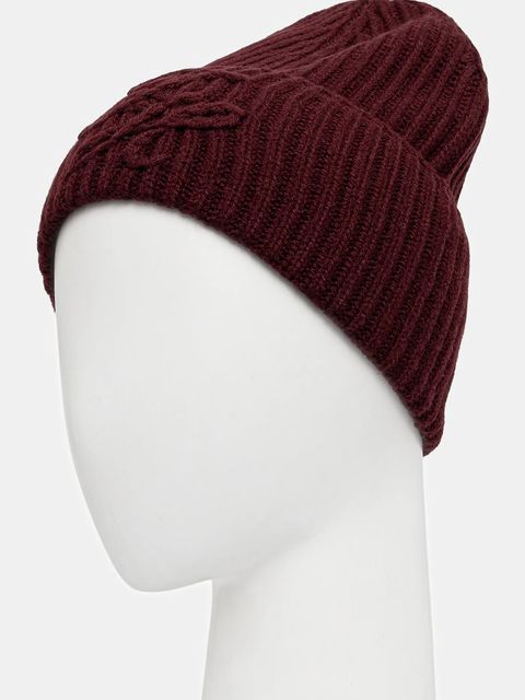 Tommy Hilfiger czapka wełniana kolor bordowy AW0AW17777 - zdjęcie produktu nr 2