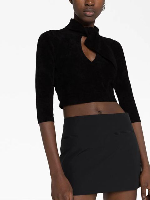 The Attico Catlin cut-out cropped jumper - Black
