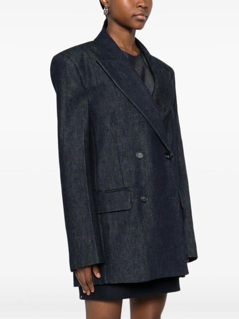 Sportmax double-breasted denim blazer - Blue - zdjęcie produktu nr 2