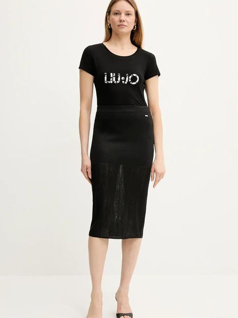 Liu Jo t-shirt damski kolor czarny VA5156.JS360