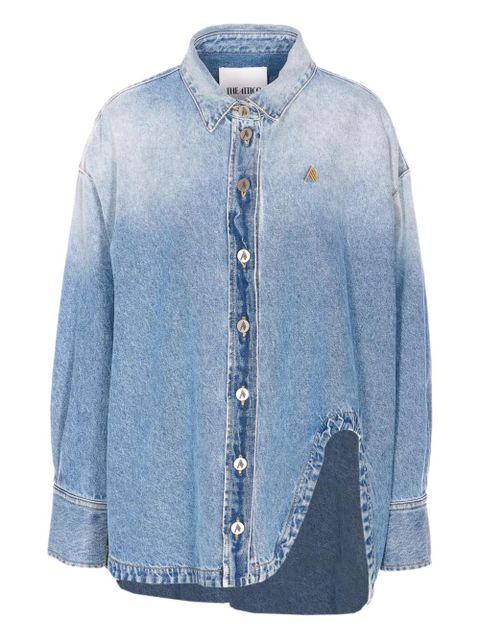 The Attico logo-embroidered button-up denim shirt - Blue - zdjęcie produktu nr 1
