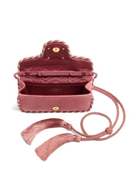 Valentino Garavani Locò jewel-embellished VLogo clutch - Pink