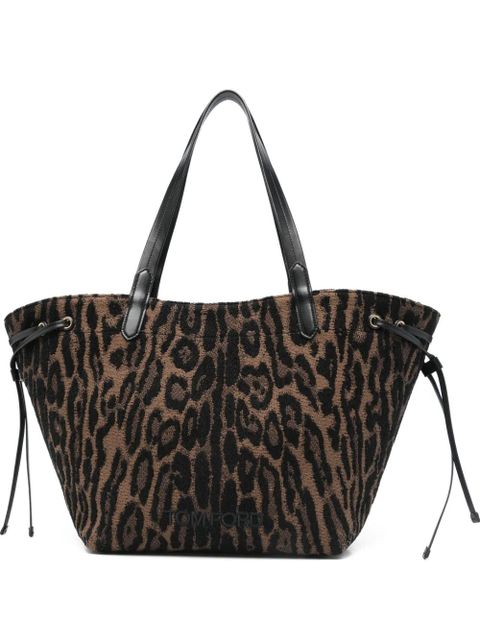 TOM FORD large leopard-jacquard tote bag - Brown - zdjęcie produktu nr 1