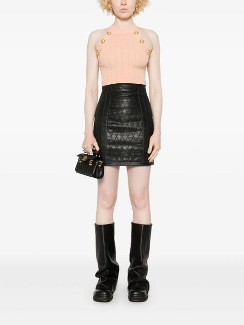 Balmain halterneck knitted crop top - Pink