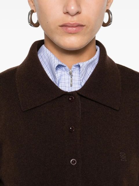 SANDRO polo-collar cardigan - Brown