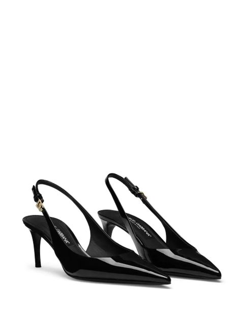 Dolce & Gabbana DG logo-buckle slingback pumps - Black