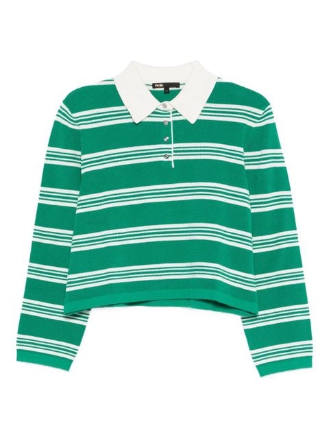 Maje striped long-sleeve polo top - Green - zdjęcie produktu nr 1