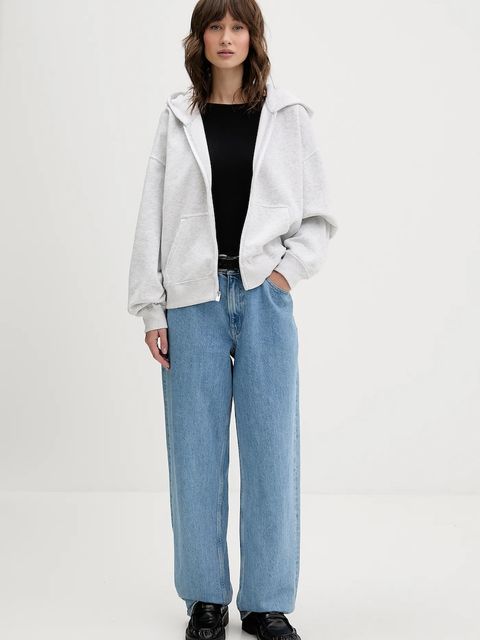 Hollister Co. bluza damska kolor szary z kapturem melanżowa KI352-5171-112