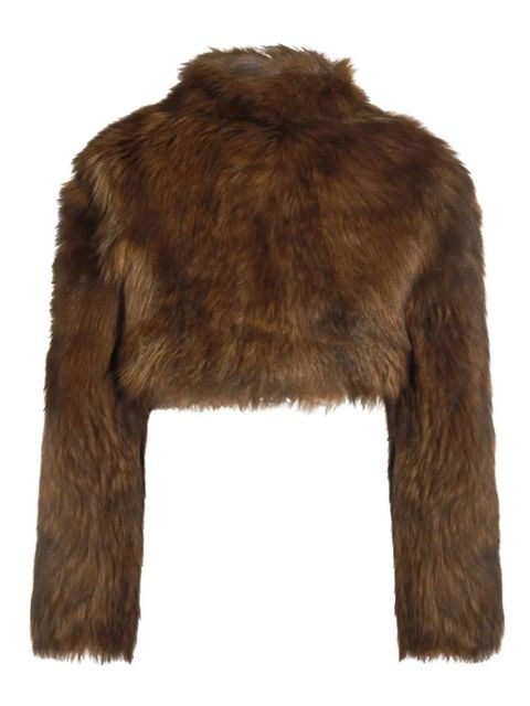 Blumarine cropped high-neck coat - Brown