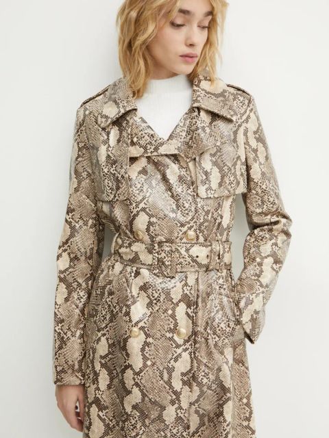 Guess trencz BRIANA damski kolor beżowy przejściowy W4BL06 WGHP0