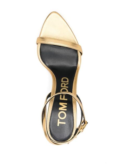 TOM FORD Padlock leather sandals - Gold