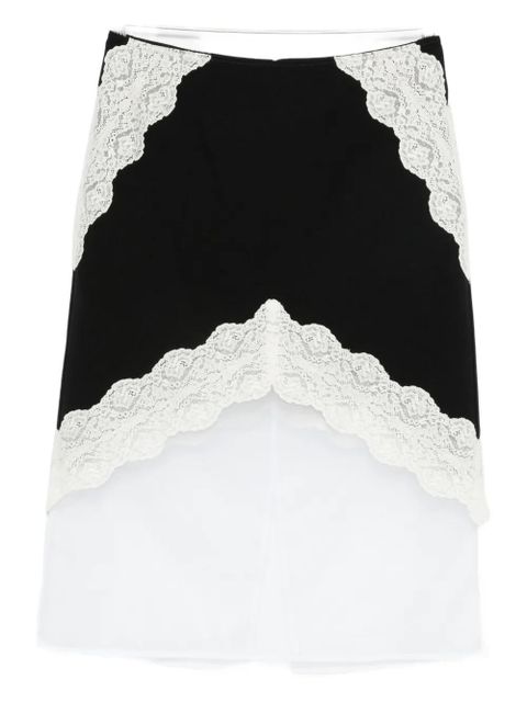 Jil Sander lace-insert skirt - Black
