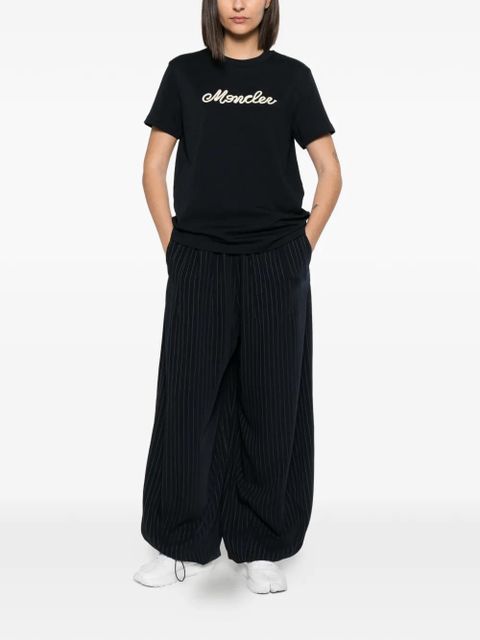 Moncler logo-embroidered T-shirt - Blue - zdjęcie produktu nr 2