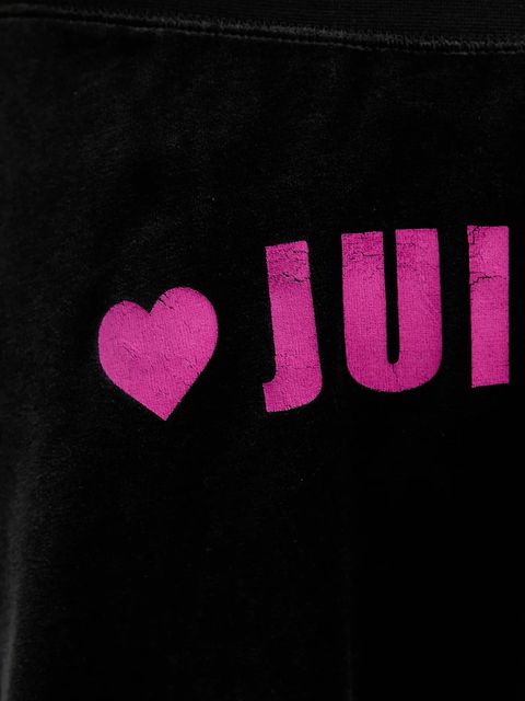 Juicy Couture spódnica welurowa Angel kolor czarny mini rozkloszowana JCNGS126457