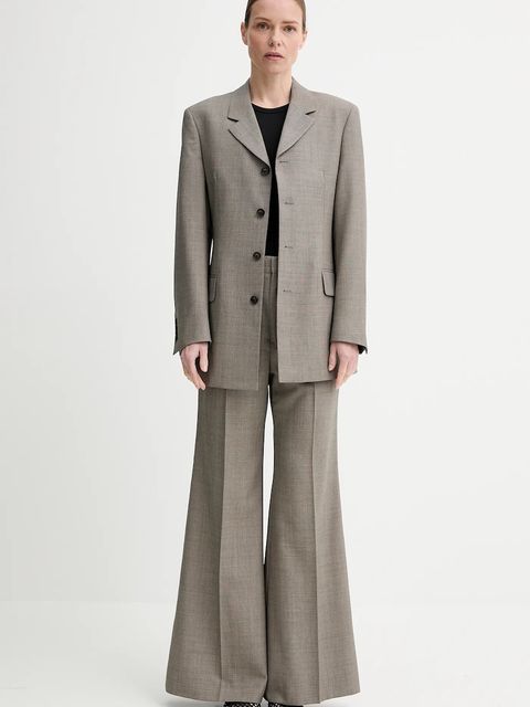 Filippa K spodnie wełniane damskie kolor brązowy szerokie high waist 31424.FK - zdjęcie produktu nr 2