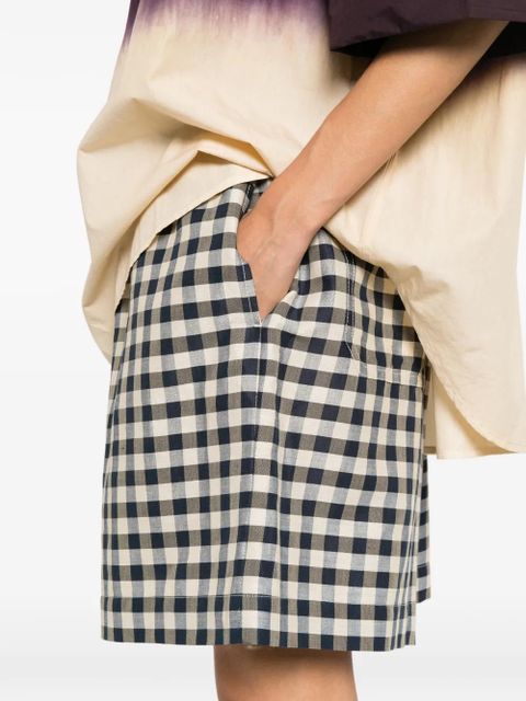 Weekend Max Mara gingham-check drawstring shorts - Blue