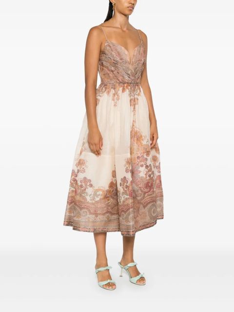 ZIMMERMANN Illustration midi dress - Neutrals