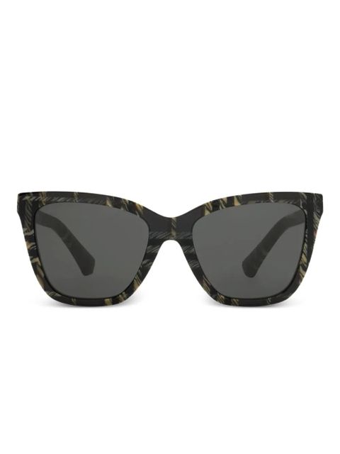 Burberry check-pattern square-frame sunglasses - Grey - zdjęcie produktu nr 1