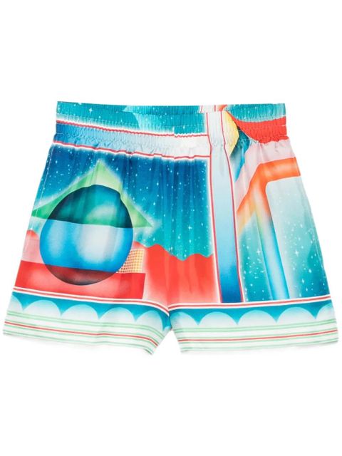 Casablanca Galaxy Court silk shorts - Blue - zdjęcie produktu nr 1