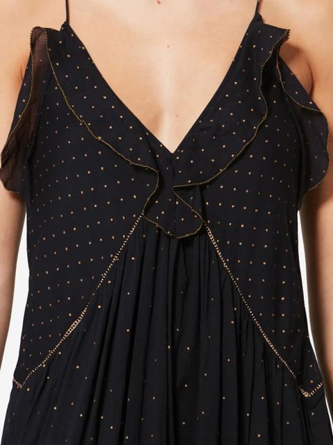 MARANT ÉTOILE Vasma ruffled V-neck maxi dress - Black