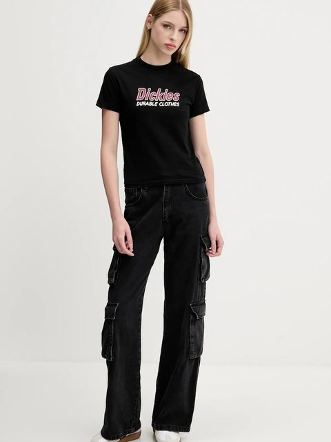 Dickies t-shirt bawełniany damski kolor czarny DK0A87Q5