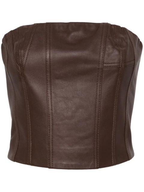 AMIRI bustier-style leather top - Brown - zdjęcie produktu nr 1