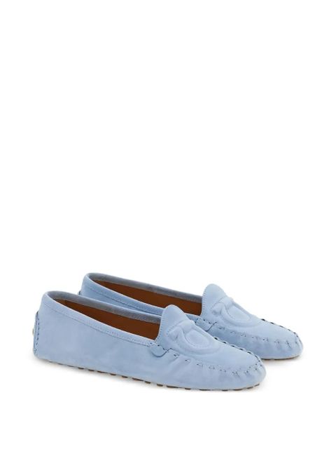 Ferragamo Gancini applique flat shoes - Blue - zdjęcie produktu nr 2
