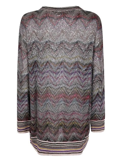 Missoni sequin-chevron cardigan - Grey - zdjęcie produktu nr 2