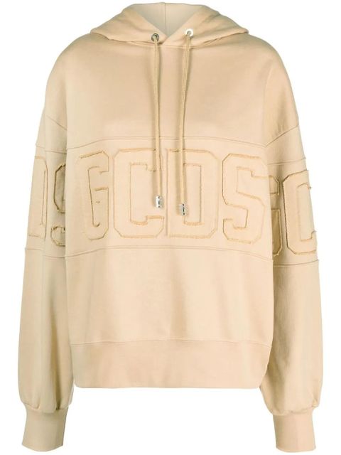 GCDS logo-motif cotton hoodie - Neutrals - zdjęcie produktu nr 1