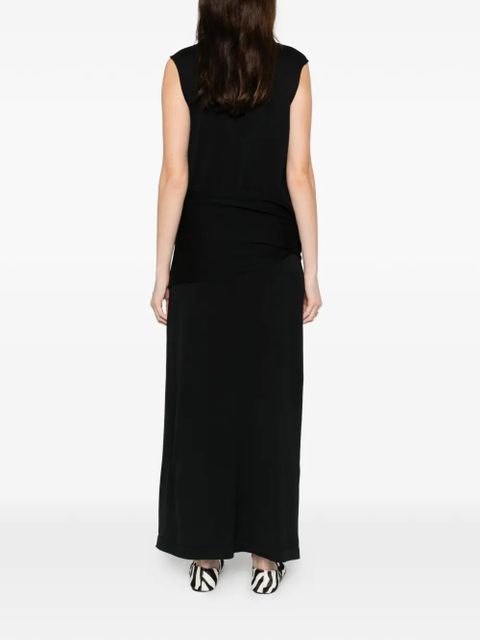 Jil Sander V-neck draped maxi dress - Black
