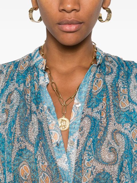 ETRO Paisley Fant silk blouse - Blue