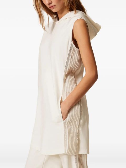 TWINSET pleated-detail mini dress - White