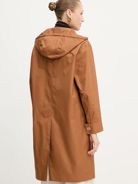 Twinset kurtka kolor brązowy przejściowa 252TP2060