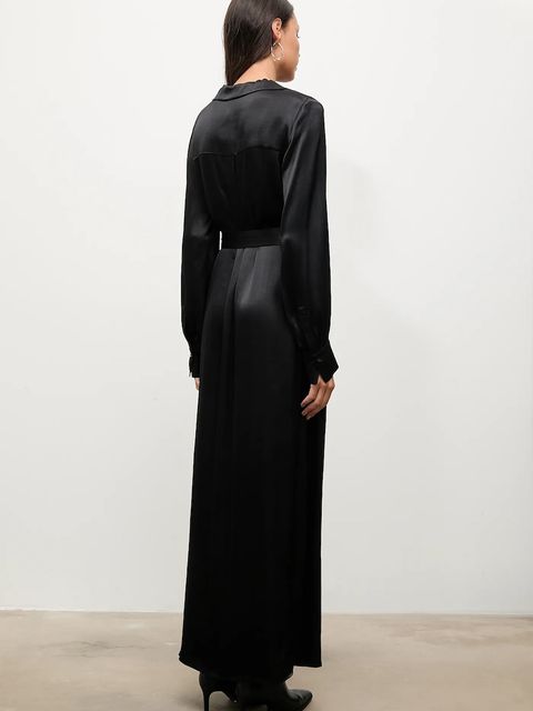 Answear.LAB sukienka kolor czarny maxi prosta