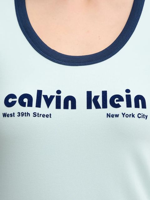 Calvin Klein Jeans sukienka kolor turkusowy mini dopasowana LV047C259G