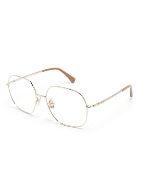 Max Mara Eyewear oversized geometric-frame glasses - Gold - zdjęcie produktu nr 2