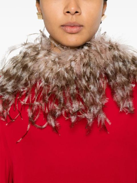 Valentino Garavani feather-trim blouse - Red