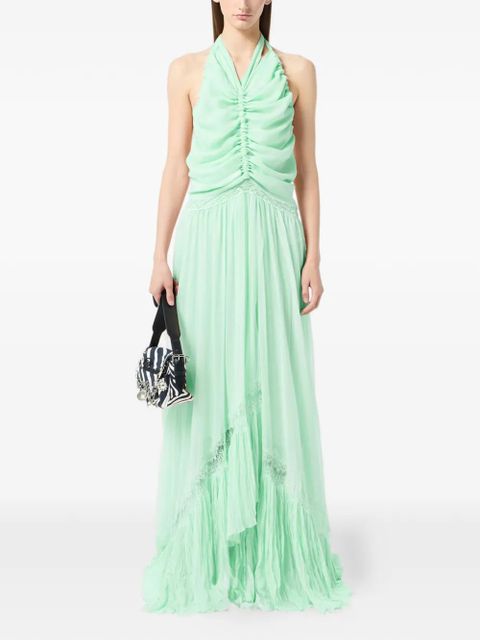 Blumarine ruched ruffled dress - Green