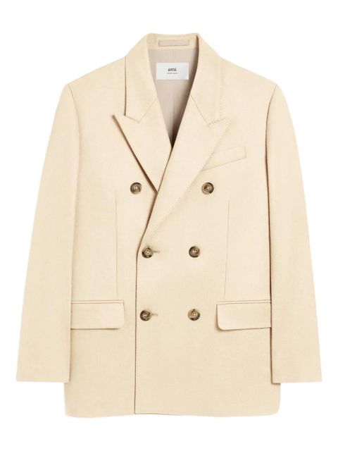 AMI Paris Loose double-breasted wool jacket - Neutrals - zdjęcie produktu nr 1