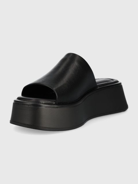Vagabond Shoemakers klapki skórzane COURTNEY damskie kolor czarny na platformie 5334-601-92