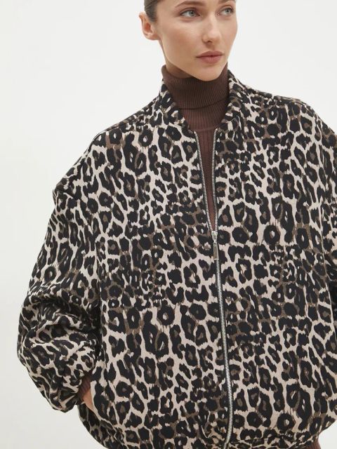 Answear.LAB kurtka damska kolor beżowy przejściowa oversize