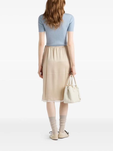 Prada silk crew-neck top - Blue