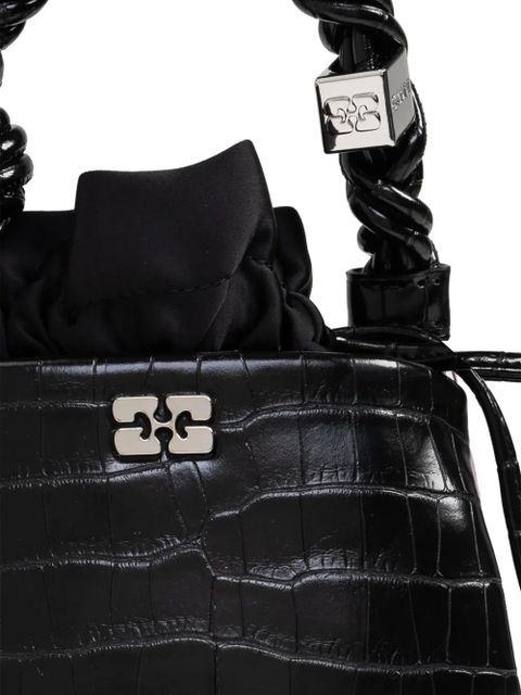 GANNI croc-embossed tote bag - Black - zdjęcie produktu nr 2