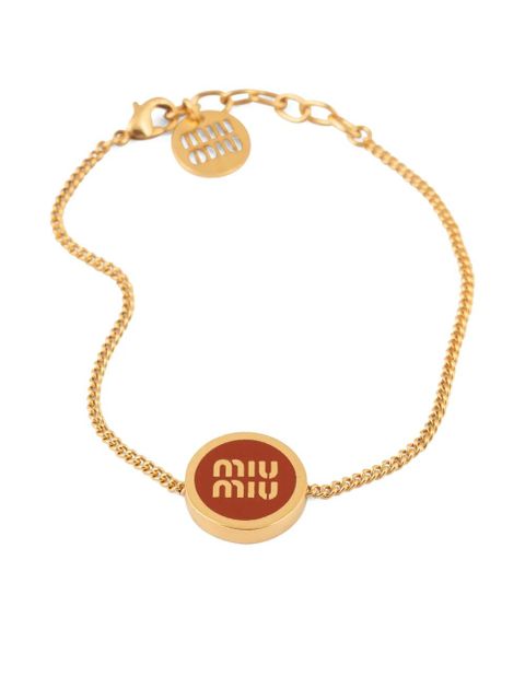 Miu Miu logo-plaque bracelet - Gold - zdjęcie produktu nr 1