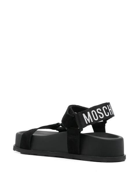 Moschino logo-embroidered sandals - Black