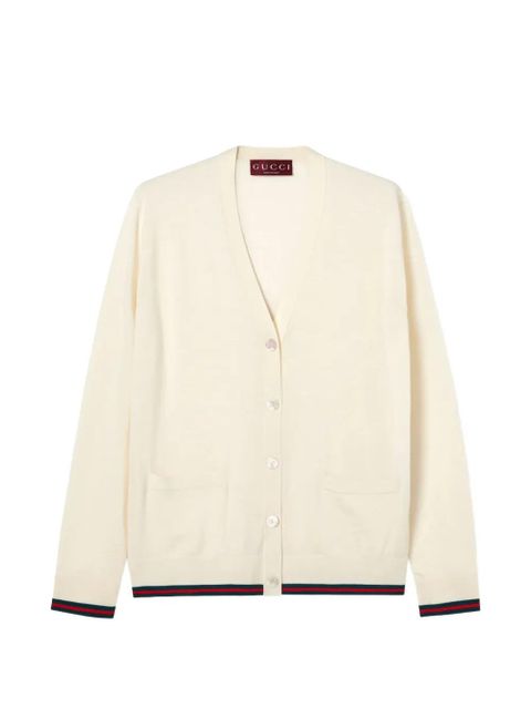 Gucci pocket V-neck cardigan - Neutrals - zdjęcie produktu nr 1