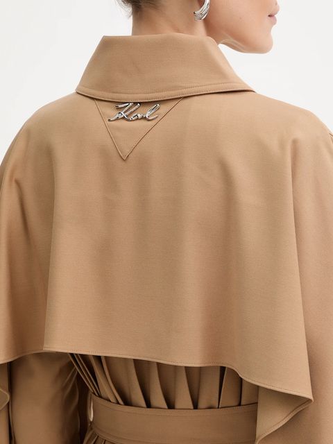 Karl Lagerfeld płaszcz kolor beżowy B1W15007